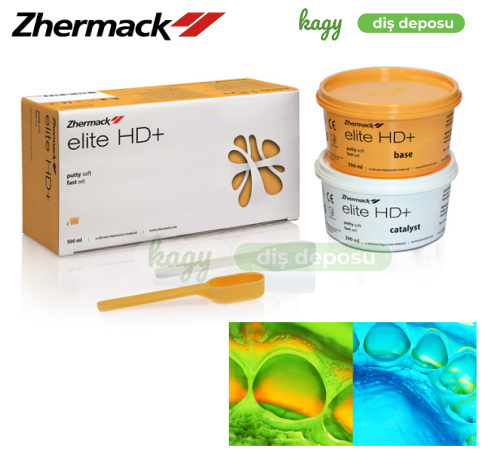 Zhermack Elite HD+ A Silikon Ölçü Takımı 1. Ölçü ( Putty)