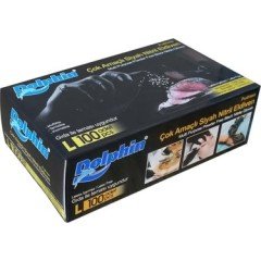 Dolphin Çok Amaçlı Pudrasız Siyah Nitril Eldiven