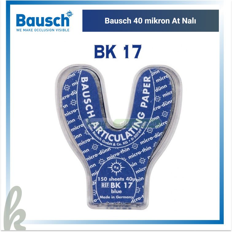 Bausch 40 mikron at nalı artikülasyon kağıdı BK-17 BK-18