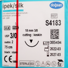 Doğsan İpek Sütur 3/0 Ters Keskin S4183